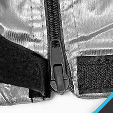 Reinforced stitches, zipper and Velcro stopper